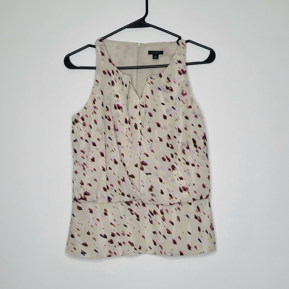 Ann Taylor Women Size 0 Polyester Lined Tank Top Blouse